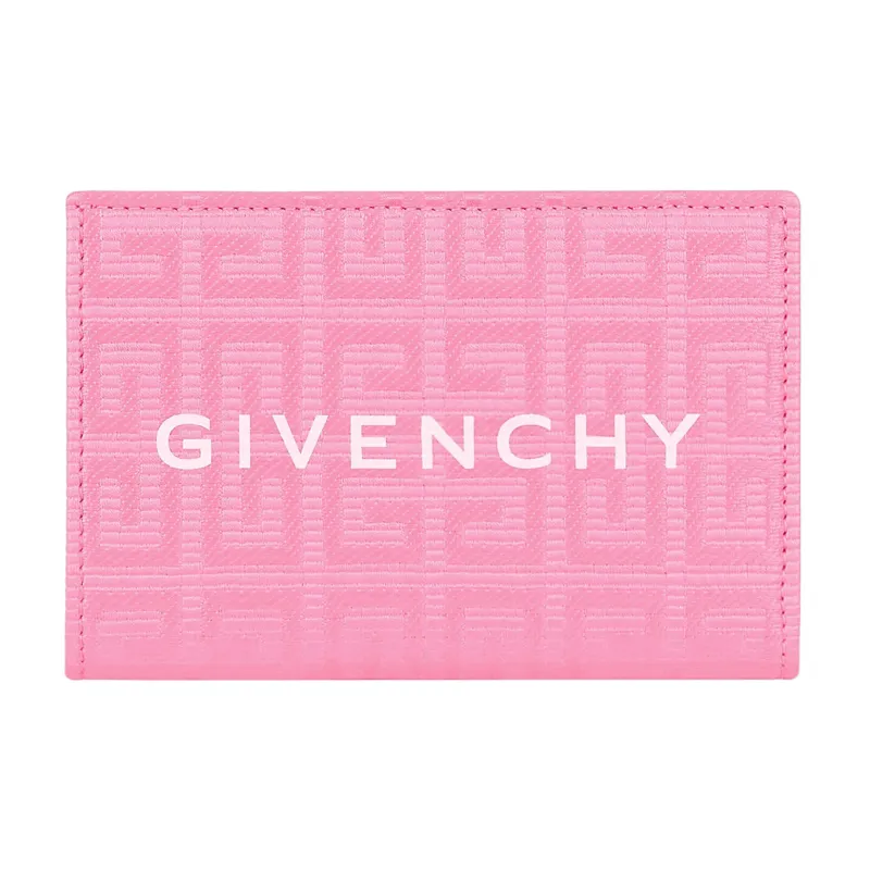 GIVENCHY 4G Coated Canvas With Leather Card Holder Wallet Women's Pink-4
