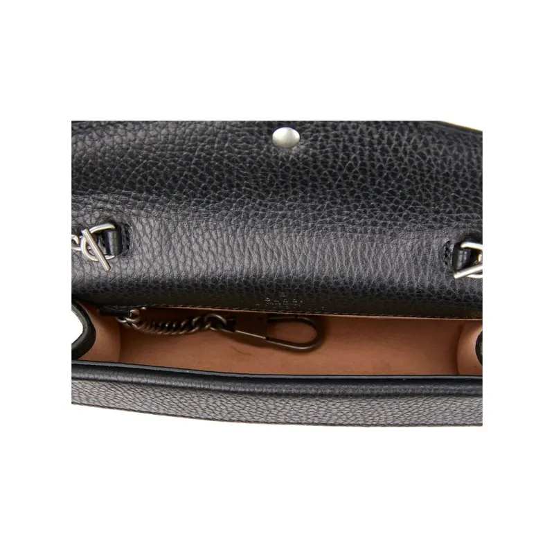 GUCCI Dionysus Super Mini Leather Chain Shoulder Bag Black-3