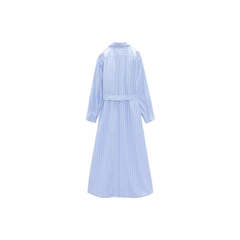 ZARA Long-Sleeved Dresses Women's Stripes-1