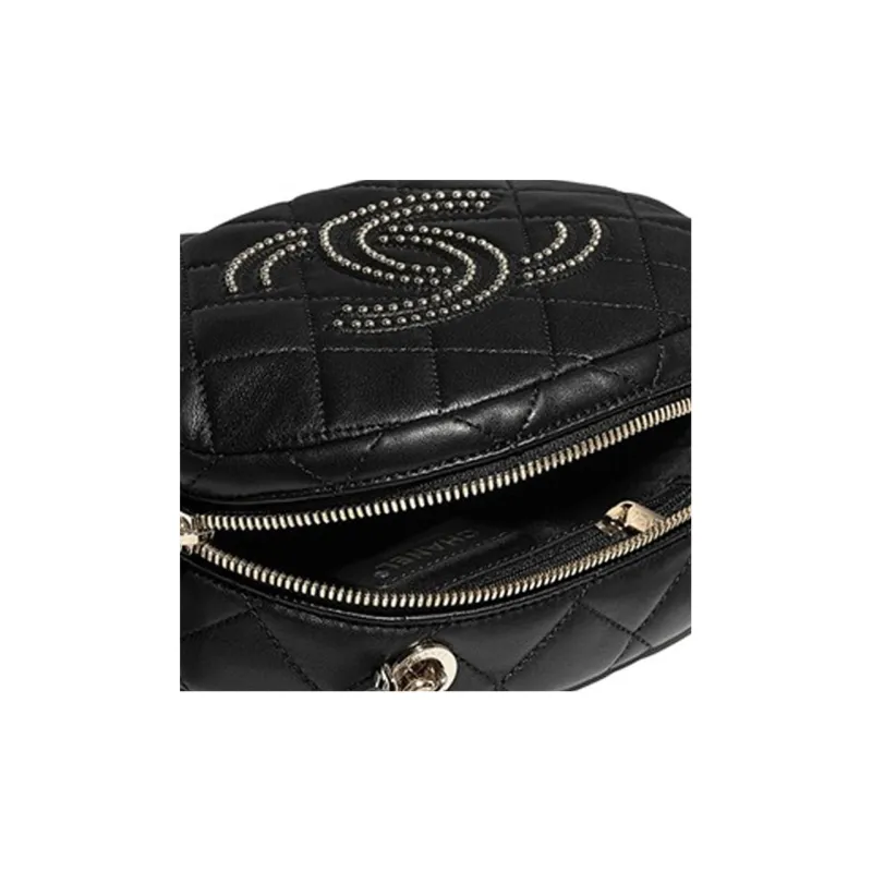 CHANEL Metal Accent Crossbody Bag, Shoulder Bag Women's Black-3
