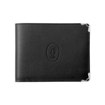 CARTIER Must De Cartier Calfskin Card Holder Women's Black