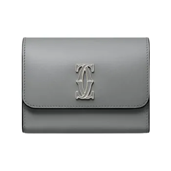 CARTIER Calfskin Wallet Mini Women's Gray