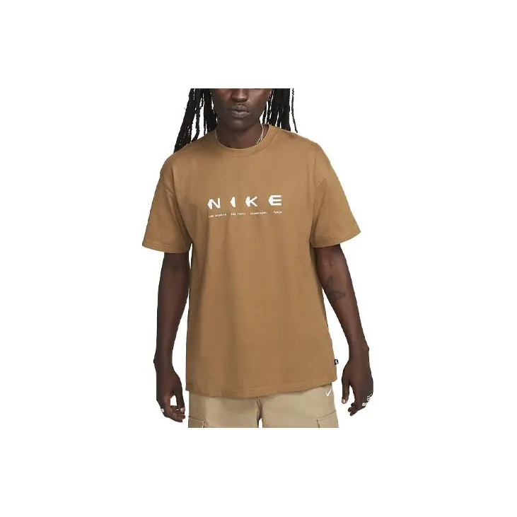 Nike T Shirts Men Camel-1