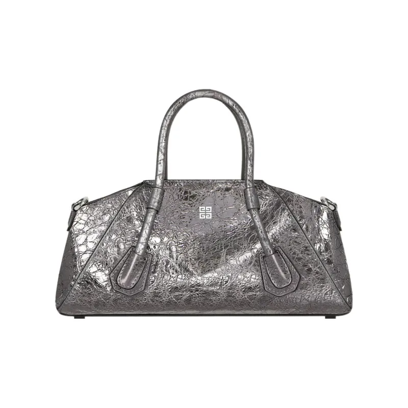 GIVENCHY Antigona Lambskin Shoulder Bag Crossbody Bag Handbag Mini Women's Silver-1