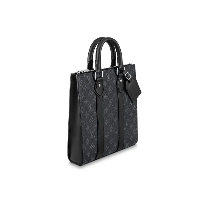 LOUIS VUITTON Sac Plat Coated Canvas With Leather Trim Crossbody One Shoulder Handbags Regular Men's Black-1