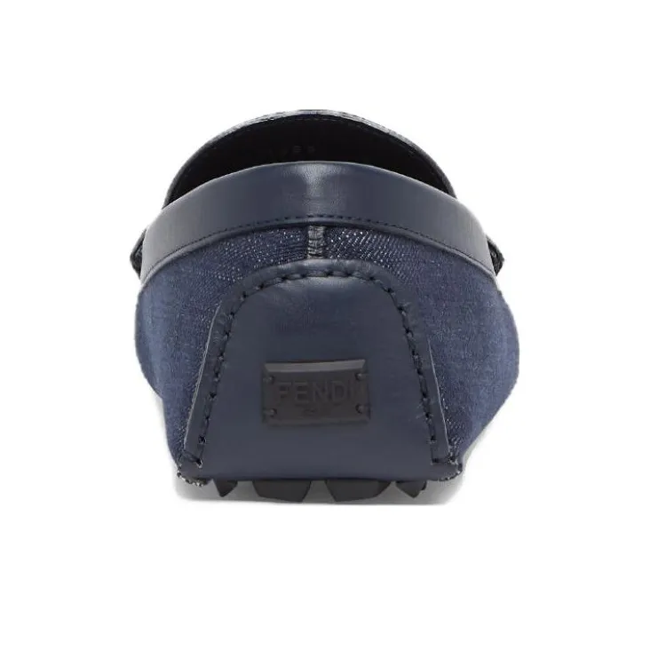 FENDI Logo plaque Leather Loafers-3