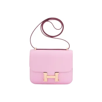 HERMES Constance Mysore Goat Skin Shoulder Bag Crossbody Bag Mini Women's 09 Mauve Pale Dream Purple