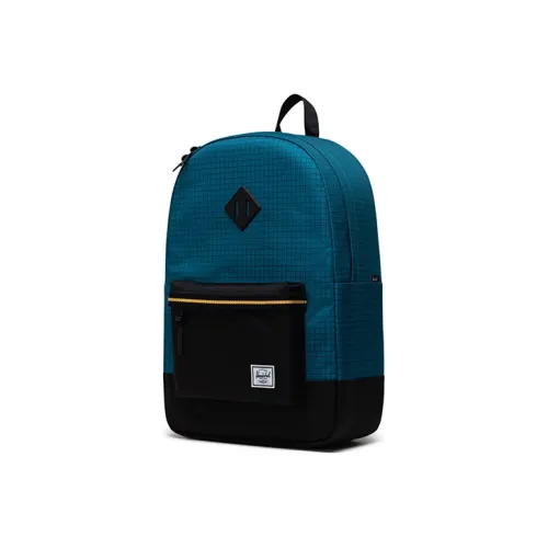 Herschel Polyester Backpack Large Size Unisex Grid Harbor Blue/Classic Black/Amber Yellow