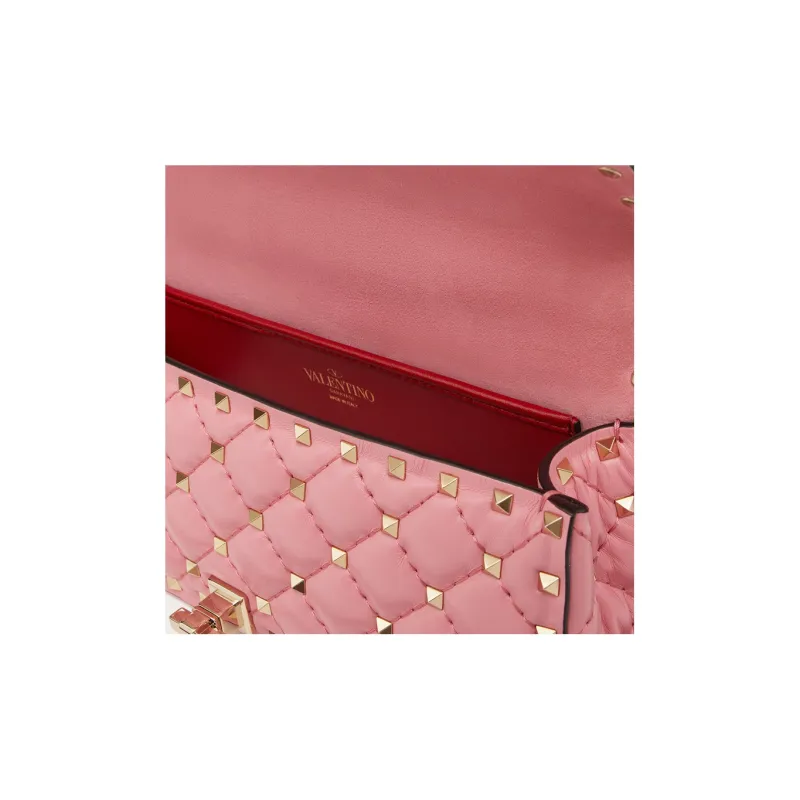 Valentino ROCKSTUD SPIKE Calfskin Crossbody Bag Shoulder Bag Women's Candy Pink-5