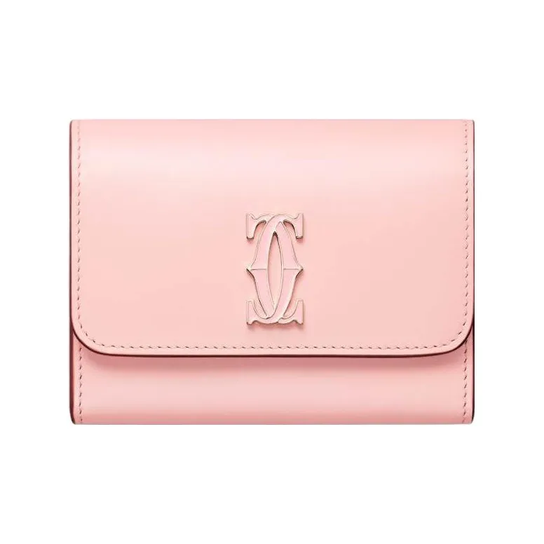 CARTIER Calfskin Wallet Mini Women's Pink-0