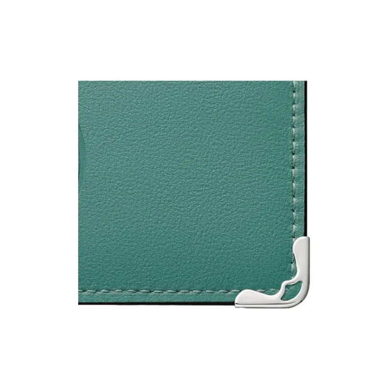 CARTIER Must De Cartier Calfskin Card Holder Women's Sand Gold Stone Color-5