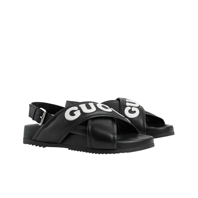 GUCCI Crossover Sandal 'Black White'-2