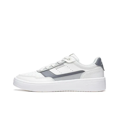 LINING Relaxing Skateboard Shoes Women's Low-Top White/Gray