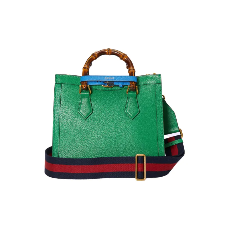GUCCI Diana Leather Tote Bag Shopping Bag Shoulder Bag Handbag Small Size Women's Green-2