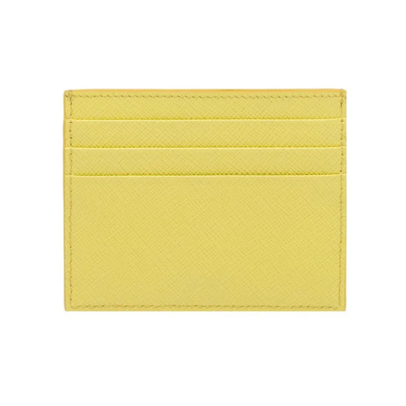 PRADA Saffiano Leather Card Holder Wallet Women's Pomelo Green-2