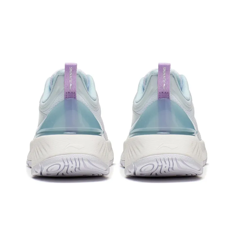 LiNing YueYing Element Anti Slip And Wear Resistant Breathable Low Top Running Shoes Women's White Blue-5