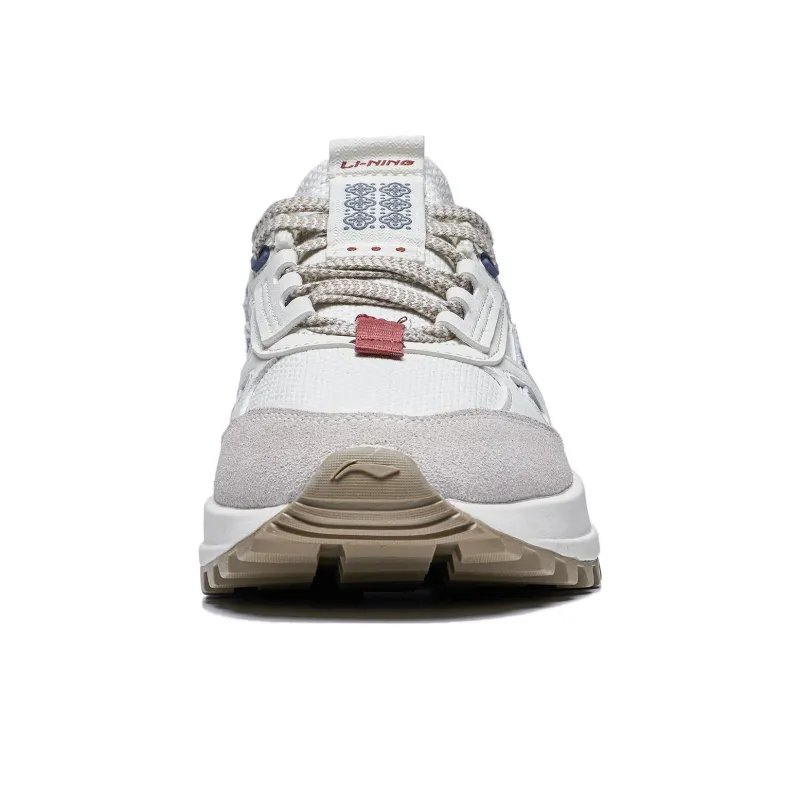 LiNing Wind Rider 2.0 Anti Slip Wear Resistant Low Top Sports Casual Shoes Women's Beige White Blue-4