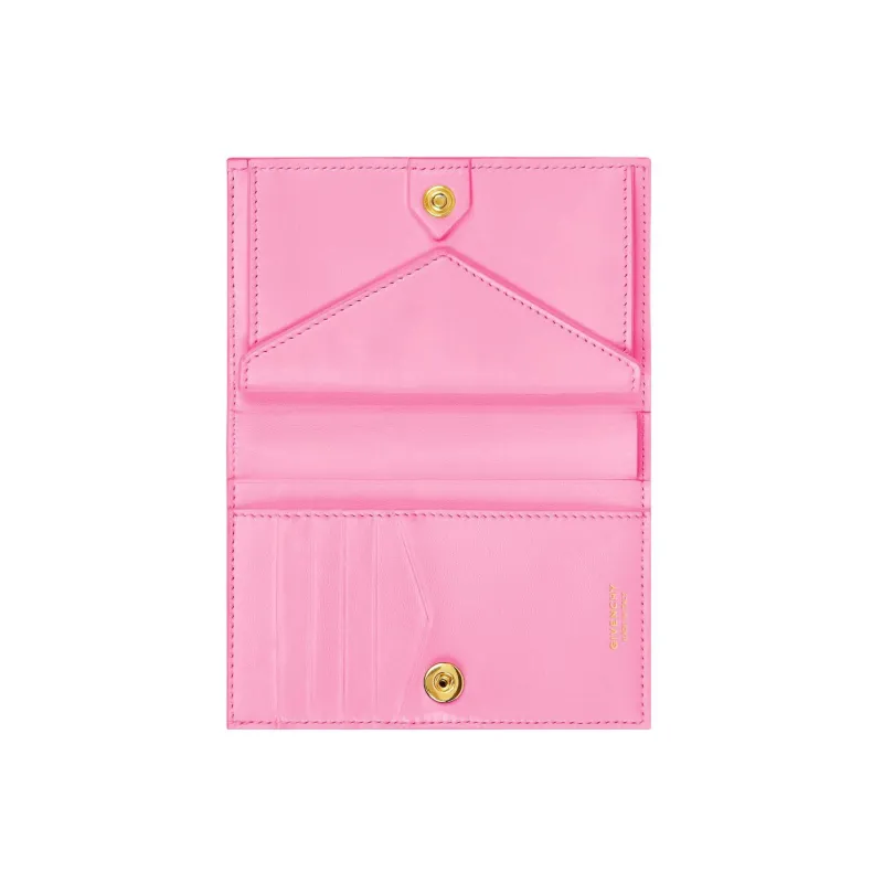 GIVENCHY 4G Coated Canvas With Leather Card Holder Wallet Women's Pink-3