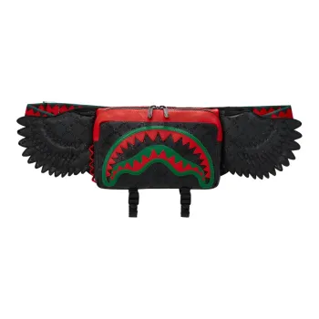 SPRAYGROUND PVC Crossbody Bag, Wings Bag, Fanny Pack Trumpets Unisex Black