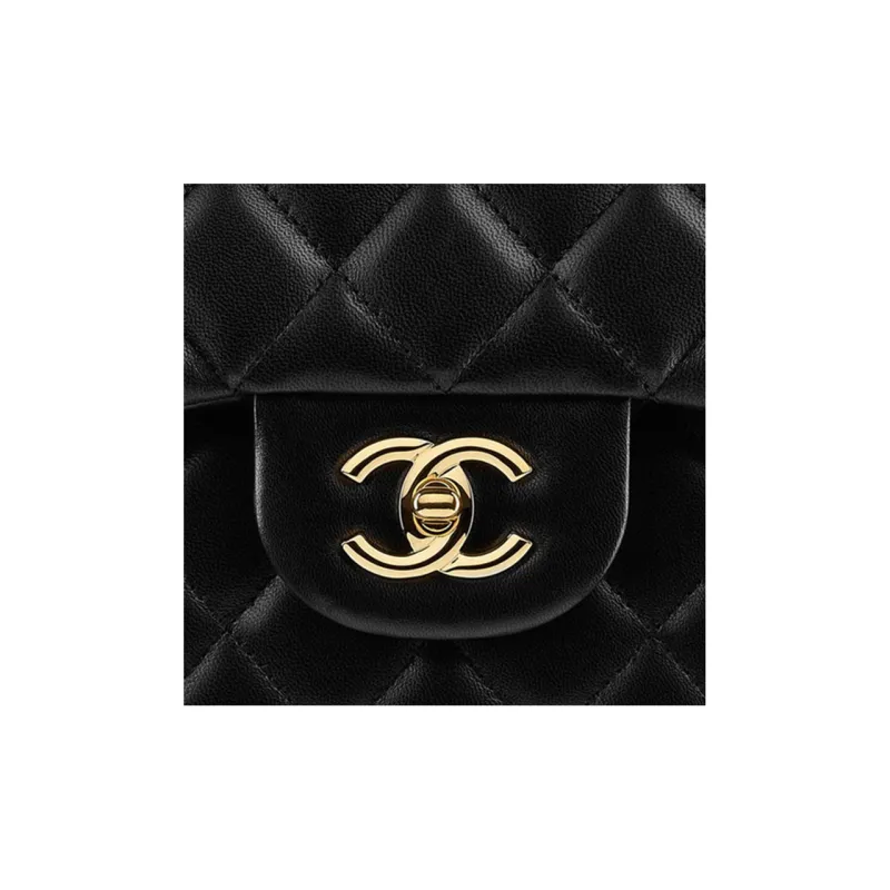 CHANEL Lambskin Flap Bag, Crossbody Bag, Shoulder Bag Extra Large Unisex Black-6