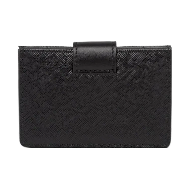PRADA Saffiano Leather Card Holder Women's Black-2