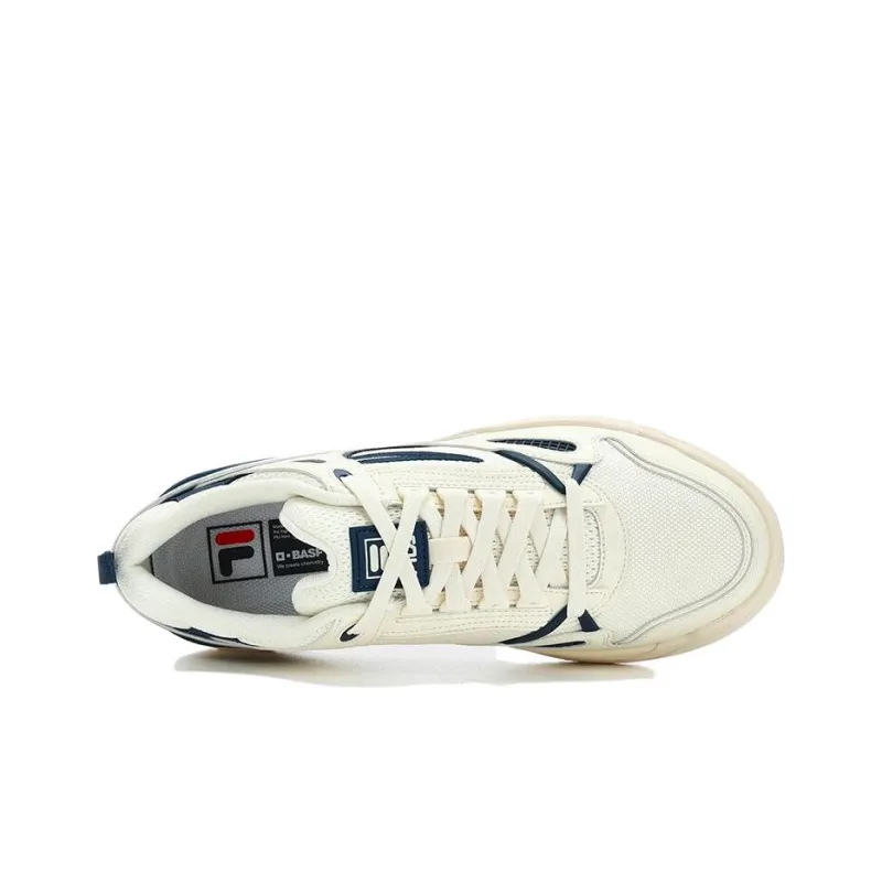 FILA SLAM Anti Slip Wear Resistant Low Top Skateboard Shoes Men's White Blue-2