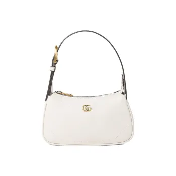 GUCCI Aphrodite Leather Shoulder Bag Handbag Mahjong Mini Women's White
