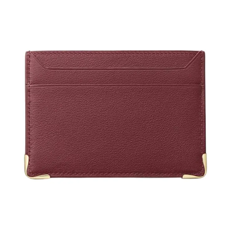 CARTIER Must De Cartier Calfskin Card Holder Women's Burgundy-1