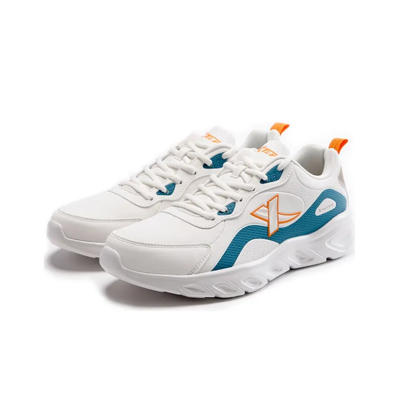 XTEP Slip Resistant Cushioning Low Top Running Shoes Men's White Blue-2
