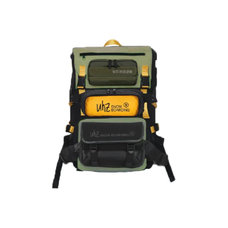 GEAR FOR THE COOLEST UHZ Polyester Ski Bag Backpack Medium Size Unisex Blue White/Green Yellow/Pink White-2
