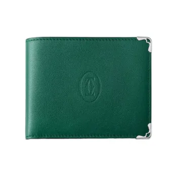 CARTIER Must De Cartier Calfskin Card Holder Women's Peacock Green
