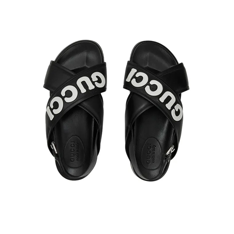 GUCCI Crossover Sandal 'Black White'-3