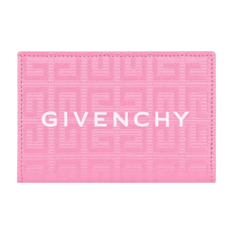GIVENCHY 4G Coated Canvas With Leather Card Holder Wallet Women's Pink-0