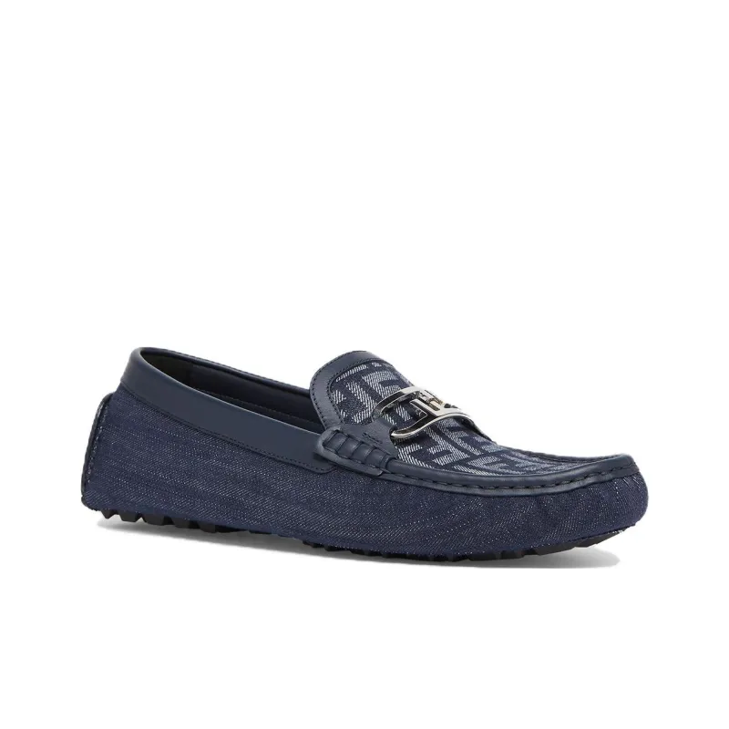 FENDI Logo plaque Leather Loafers-1