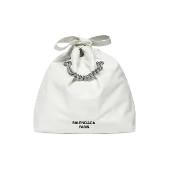 Balenciaga CRUSH Matte Calfskin Portable Crossbody Bag, Shoulder Bag Small Size Women's White