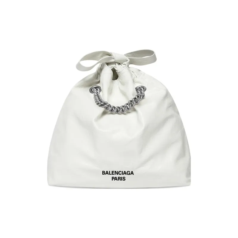 Balenciaga CRUSH Matte Calfskin Portable Crossbody Bag, Shoulder Bag Small Size Women's White-0