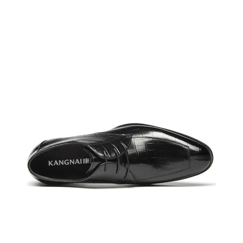 KANGNAI Dress Shoes Men Low Top Black-2