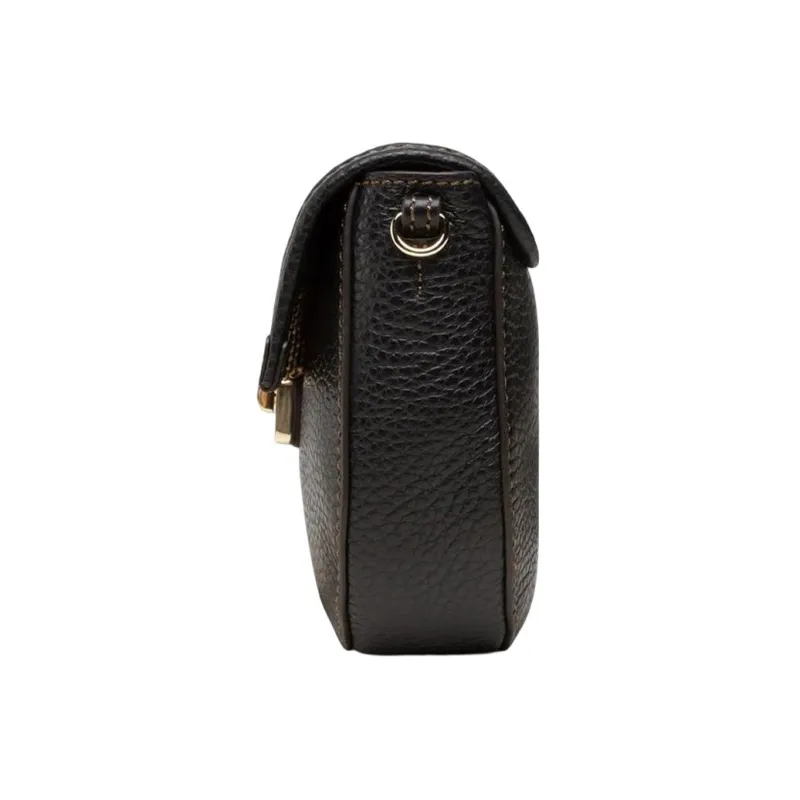 Furla Club 2 Raffia And Grain Cow Leather Combination Crossbody Bag, Shoulder Bag Women's Black-2