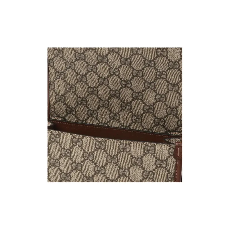 GUCCI Leather Messenger Bag, Trunk Bag, Shoulder Bag, Crossbody Bag Mini Unisex Brown-4