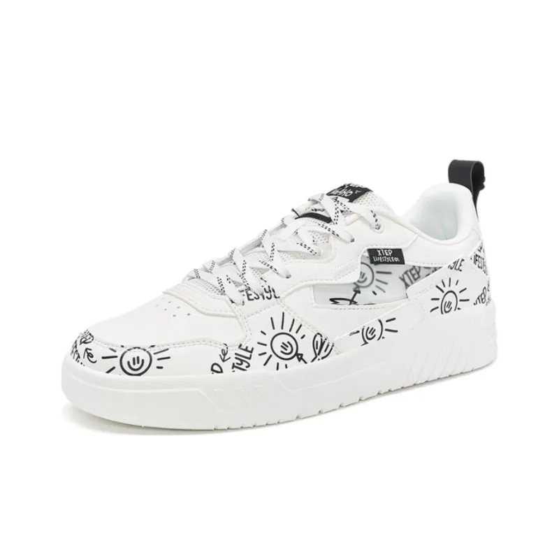 AGAHO x XTEP Unbounded 2.0 Anti-Slip Wear-Resistant Low-Top Skateboard Shoes Men's Sail White-1