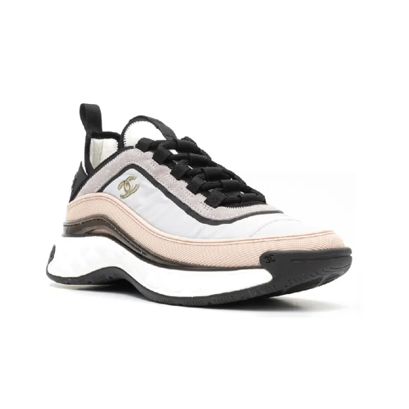 CHANEL Abrasion Resistant Low Top Sports Casual Shoes Women's White Pink Black-1