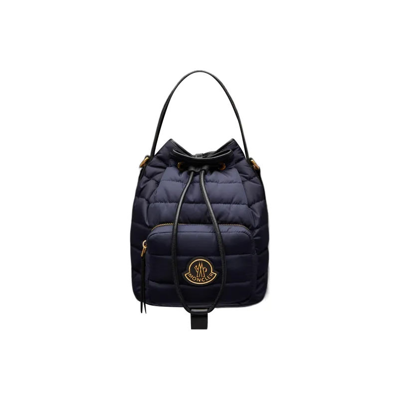 Moncler Kilia Nylon Bucket Bag, One Shoulder Handbag Women's Marine Blue-0