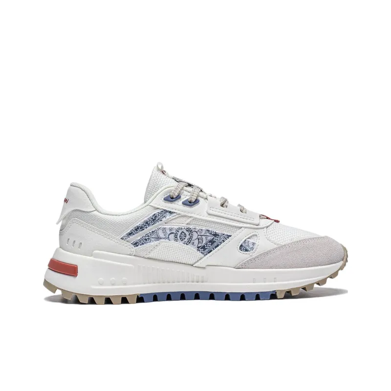 LiNing Wind Rider 2.0 Anti Slip Wear Resistant Low Top Sports Casual Shoes Women's Beige White Blue-1