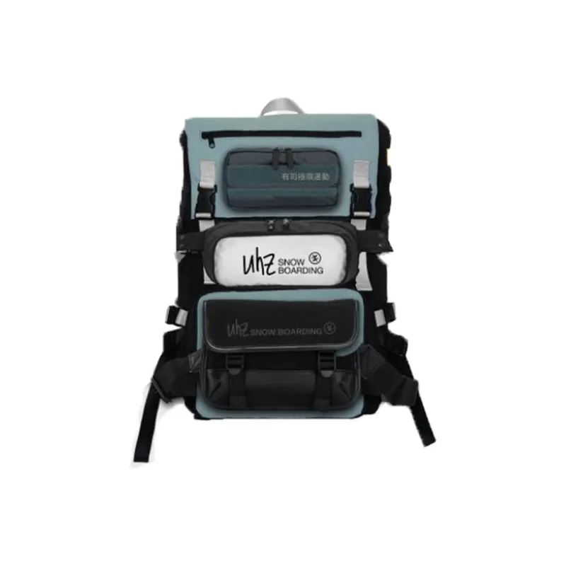 GEAR FOR THE COOLEST UHZ Polyester Ski Bag Backpack Medium Size Unisex Blue White/Green Yellow/Pink White-0