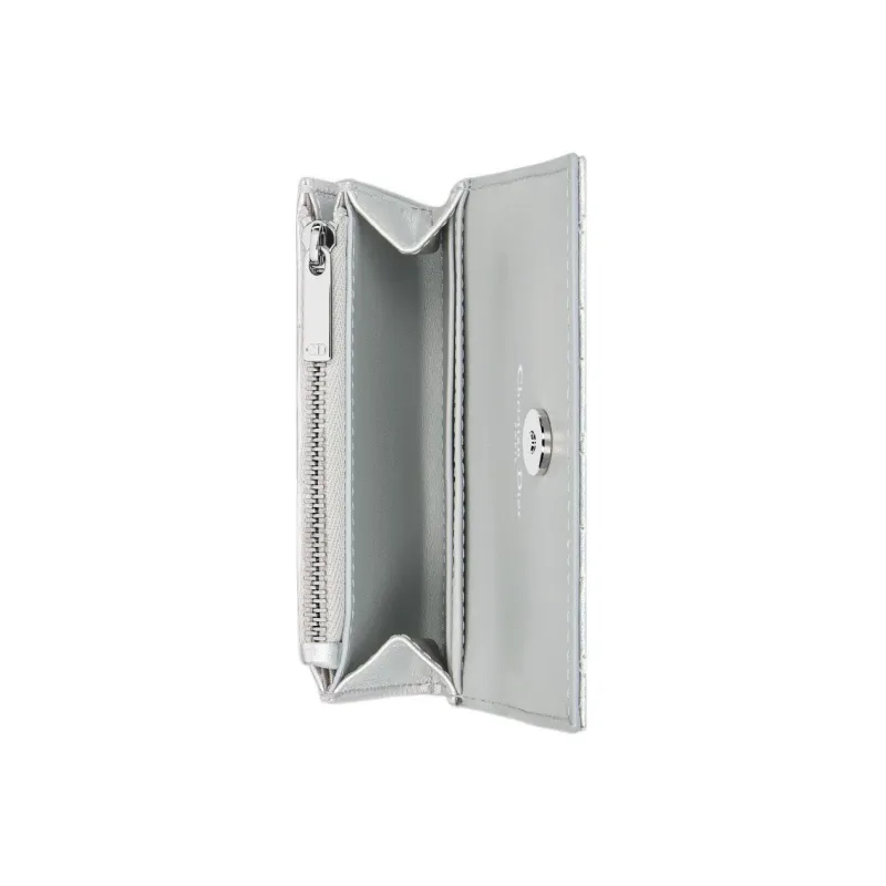 DIOR Caro Sheepskin Wallet Extra Small Women's Silver-2