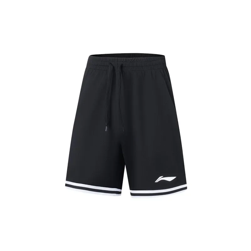 LiNing Sports Basketball Collection Basketball Suit Men's Black And White Woven Ribbon.-4