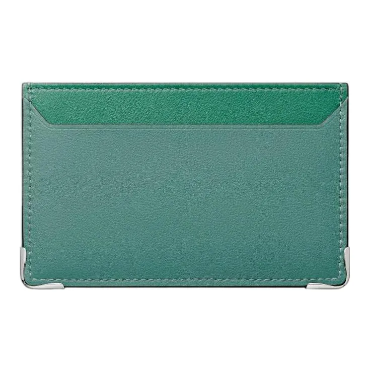 CARTIER Must De Cartier Calfskin Card Holder Women's Sand Gold Stone Color-1