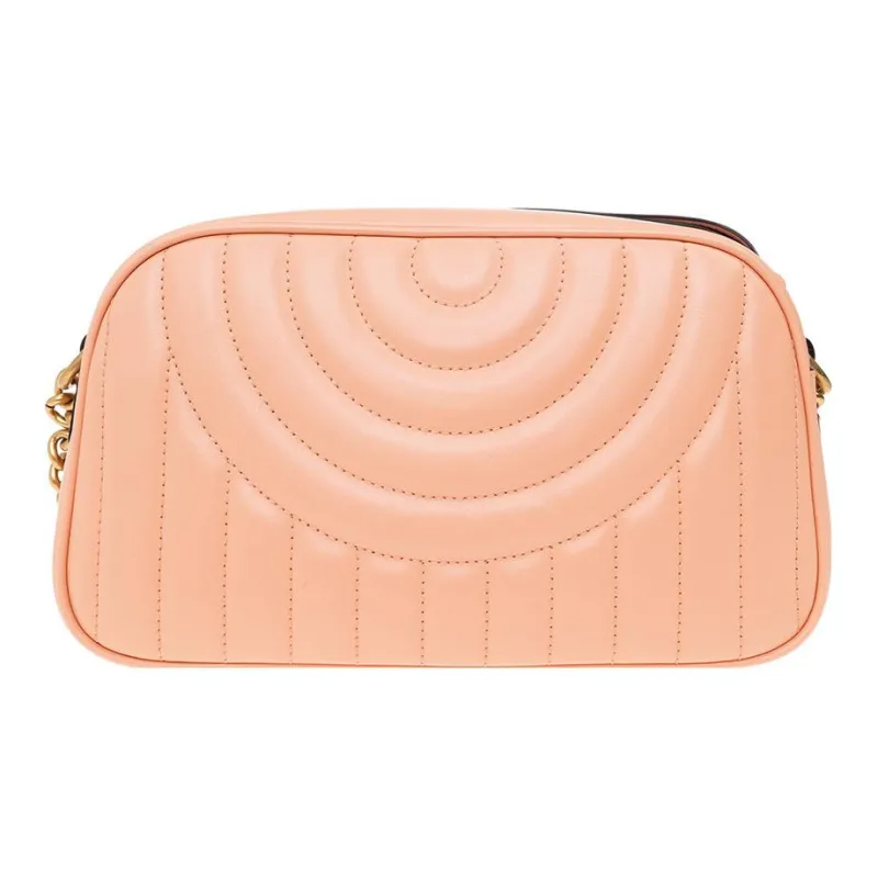 GUCCI Marmont Quilting Leather Camera Bag Shoulder Bag Crossbody Bag Women's Pink-2