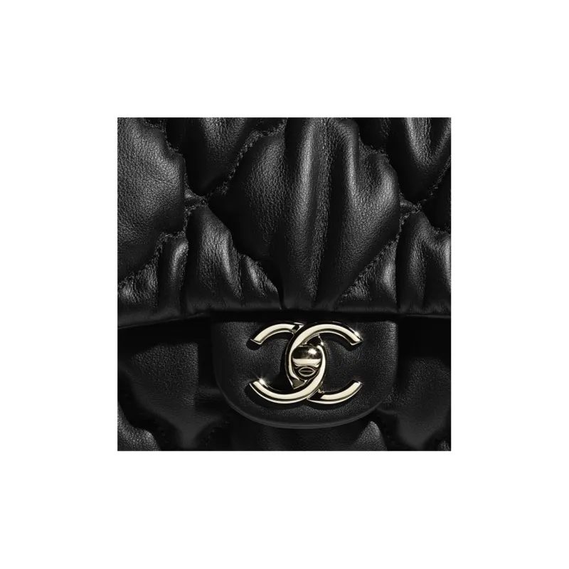 CHANEL Classic Flap CF Calfskin Black Gold Flap Bag, Chain Bag, Crossbody Bag, Shoulder Bag Women's Black-3