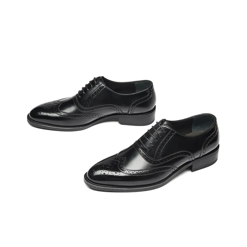 KANGNAI Dress Shoes Men Low Top Black-1